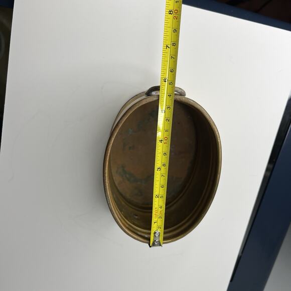 Vintage Midcentury Brass Planters Set of 3 Seashell Handle 5.5" 7" 8" - Picture 9 of 15